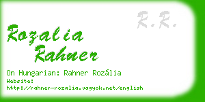 rozalia rahner business card
